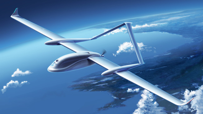 固定翼型長距離無人航空機のイメージ