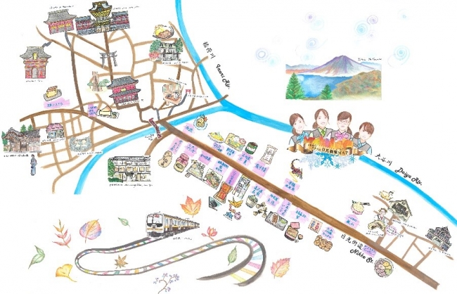 手書きのイラスト地図をオンライン化 Strolyと連携 Jr東日本車掌の日光おすすめ散策マップを公開 産経ニュース