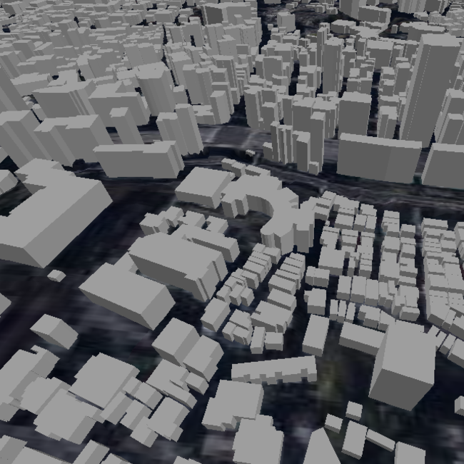 図2：GeoCloudで3D都市モデル LOD1を表示