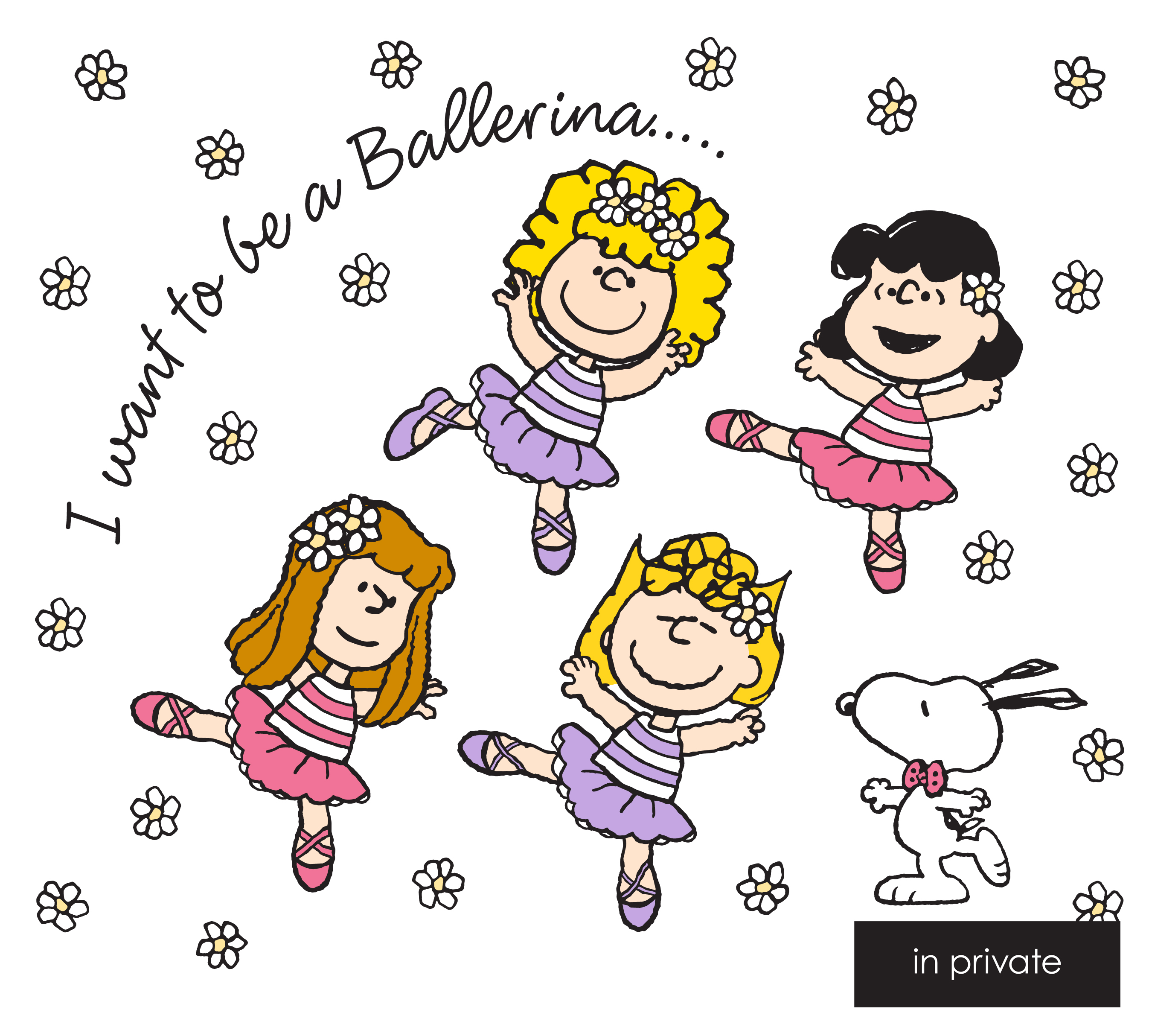 4人の女の子たちが元気いっぱいのバレリーナに In Private Peanuts のコラボレーションアイテム発売 プラザスタイルのプレスリリース