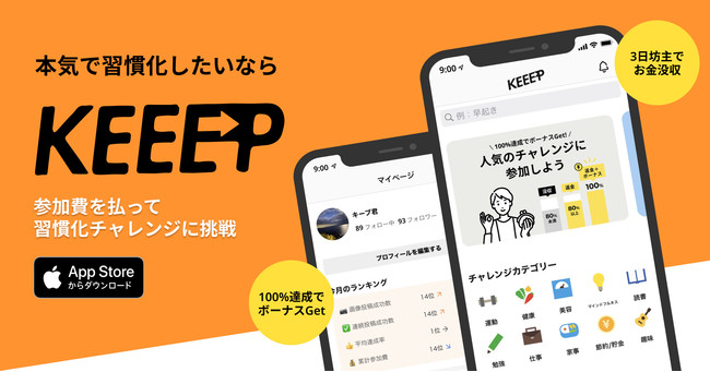 お金の力で脱3日坊主 本気の人のための 習慣化アプリ Keeep を運営する株式会社laetiaが資金調達を実施 累計調達額約1億円に 株式会社laetiaのプレスリリース