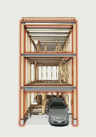 テクノストラクチャーの耐火構造仕様　3階建住宅1（イメージ）