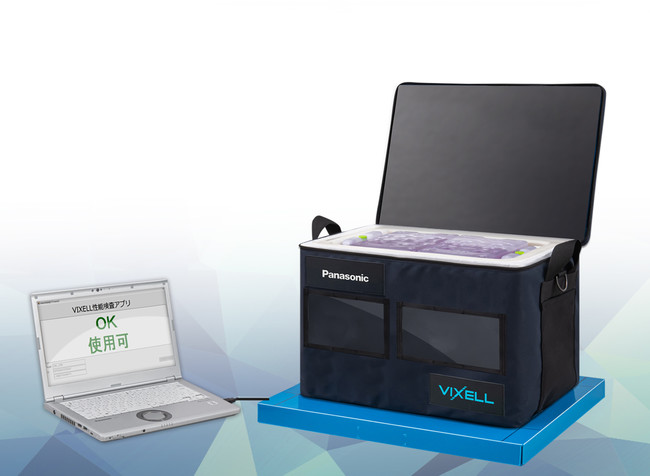 真空断熱保冷ボックス「VIXELL（ビクセル）」検査アプリケーション（写真左）検査台（写真右）