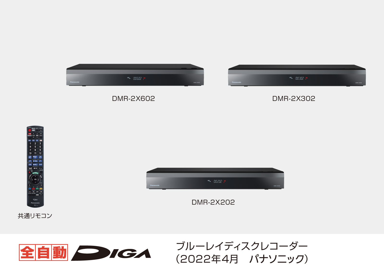 ブルーレイディスクレコーダー新製品 全自動ディーガ3機種を発売