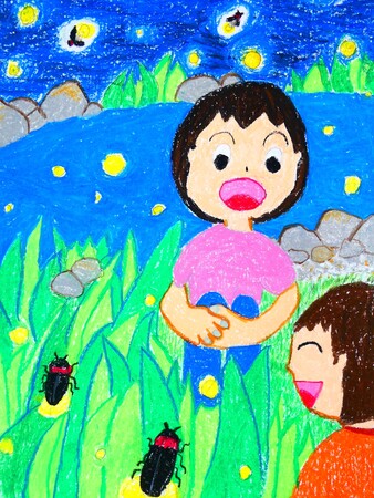【特別賞 春日井市長賞】「ホタルのすむ川」高田 恵那さん(3年生) 【特別賞 春日井市長賞】「ホタルのすむ川」高田 恵那さん(3年生)