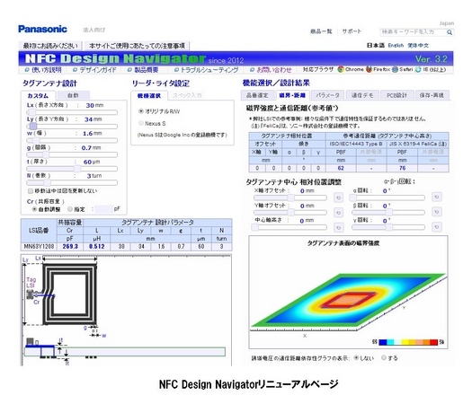 パナソニックのnfcアンテナ設計ツール Nfc Design Navigator 2013 10 31 木 機能を追加してリニューアル Web上で アンテナ設計 磁界分布も3d描画で確認できます パナソニックのプレスリリース