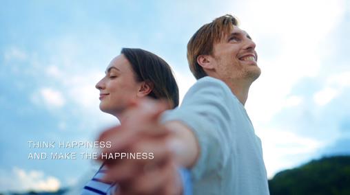 ②Telop：THINK HAPPINESS AND MAKE THE HAPPINESS