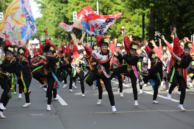 札幌の街中が舞台となり迫力の演舞が繰り広げられる　（提供：YOSAKOIソーラン祭り組織委員会）