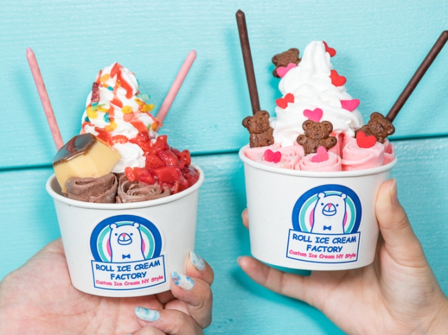 原宿、大阪、名古屋、沖縄、横浜、京都に7店舗を展開する「ロールアイスクリームファクトリー」
