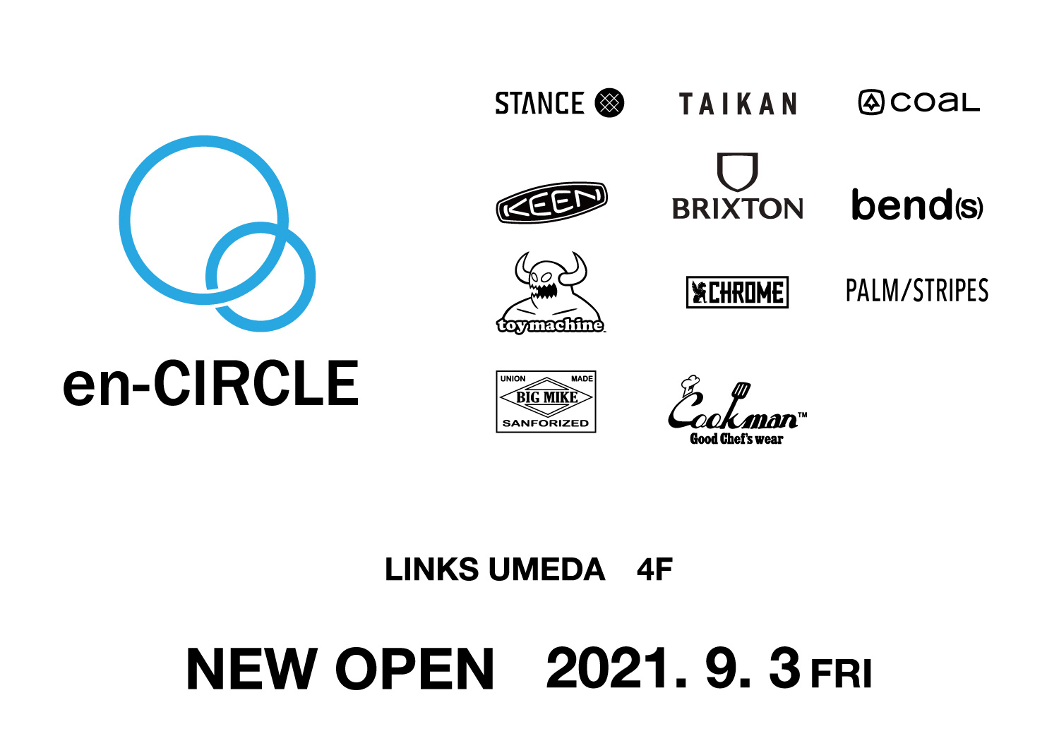 ファッションセレクトショップen Circle１号店がリンクス梅田４fに9 3 金 オープン カスタムプロデュース株式会社のプレスリリース