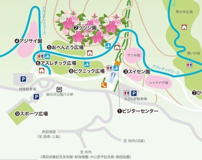 姫の沢公園マップ（拡大図）