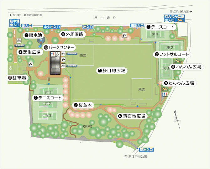 目白台運動公園マップ