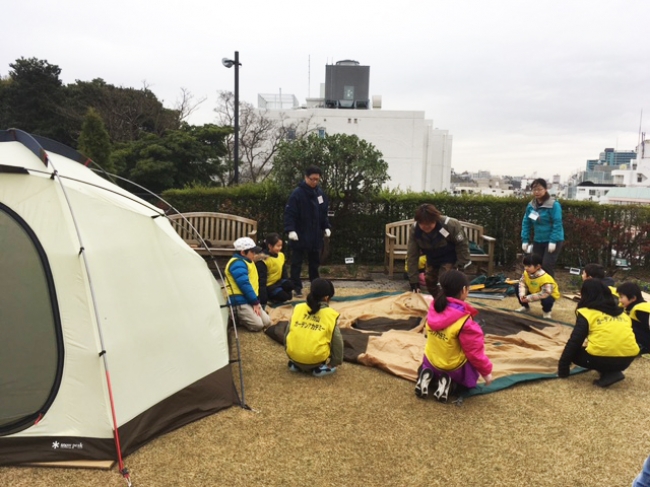 2019年3月23日・24日の横浜市アメリカ山公園「防災体験キャンプ」の様子