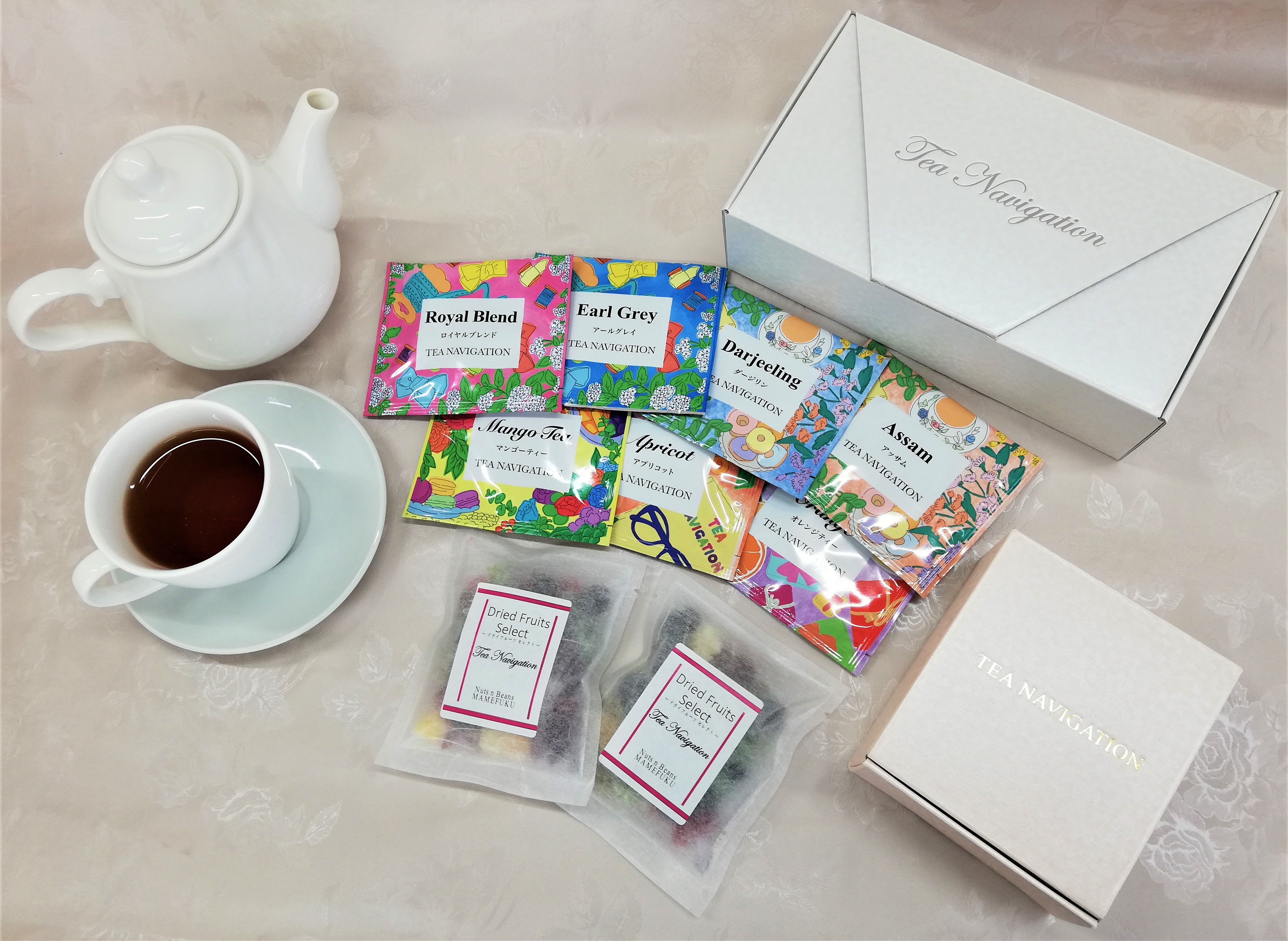 TEA NAVIGATION PREMIUM 紅茶7種11包 ドライフルーツセレクト 50g2袋入セット  3/25発売開始｜株式会社タチバナ産業のプレスリリース