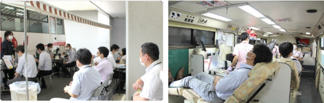 2022年7月に開催された大阪本社での献血活動のようす