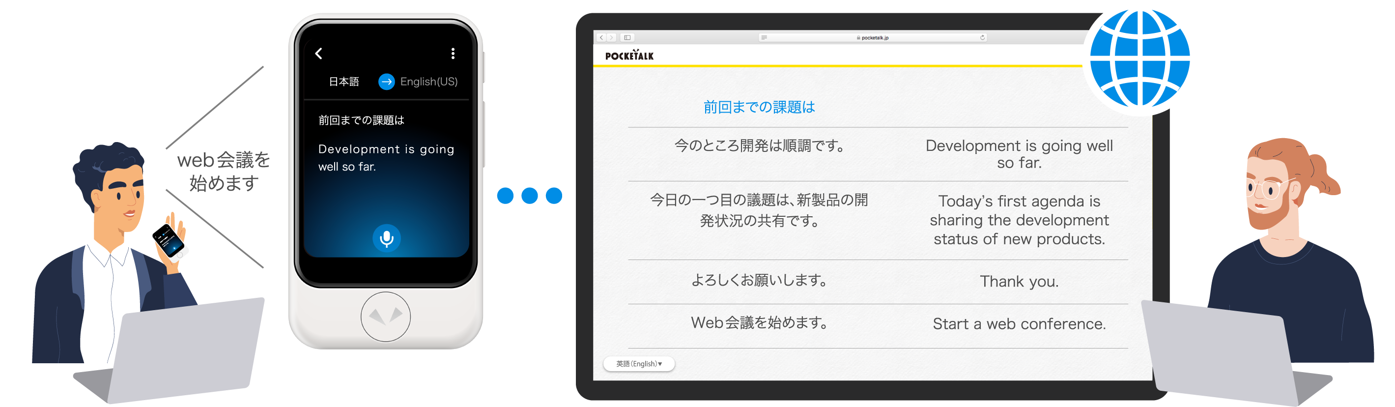 web会議でも、「ポケトークⓇ」が使える 新機能の「ハンズフリー翻訳