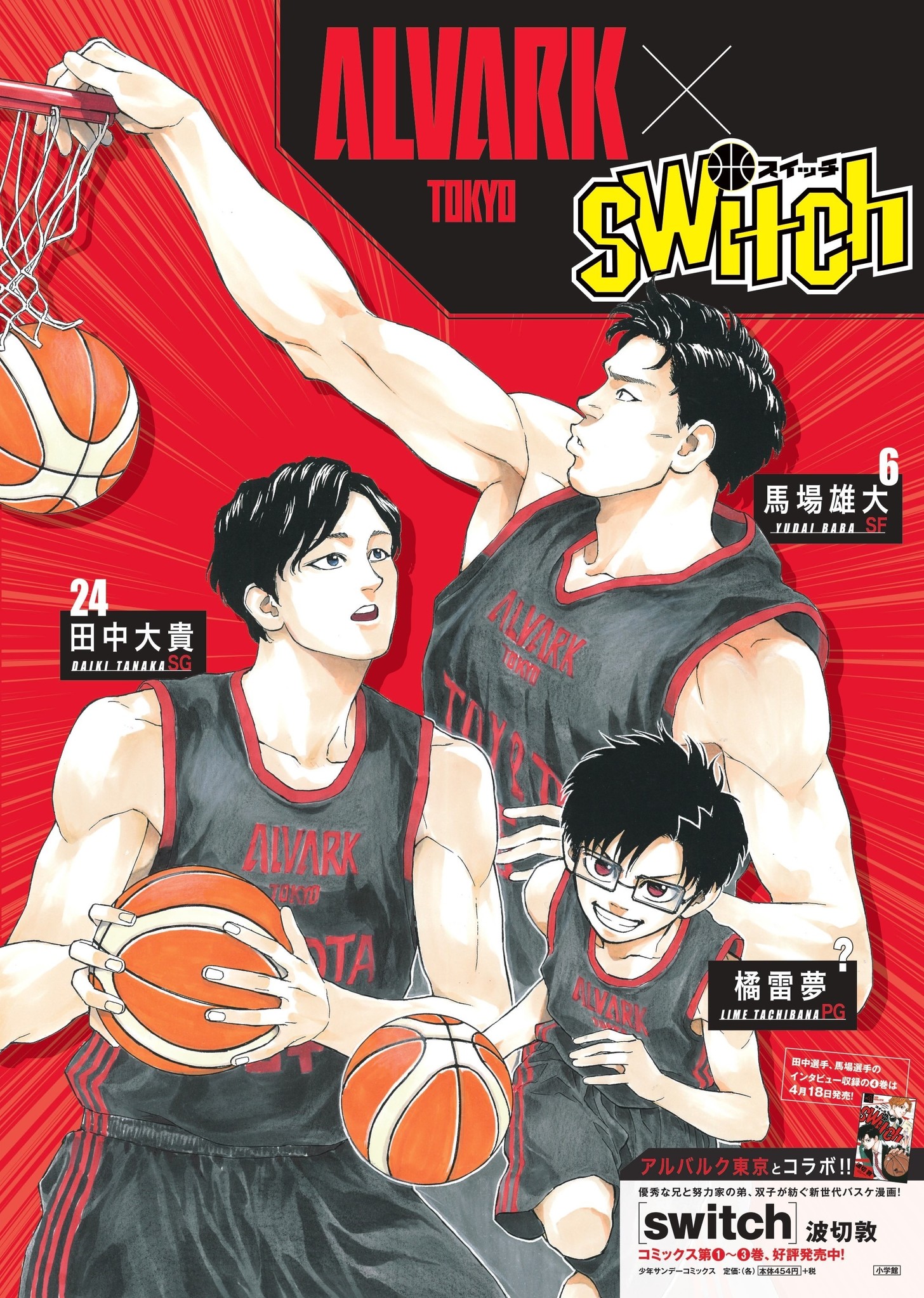 週刊少年サンデー連載中のバスケ漫画 Switch とのコラボ企画実施のお知らせ アルバルク東京のプレスリリース