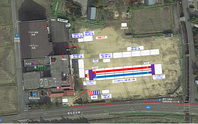 コースは30間(約50ｍ）／2023会場予定図