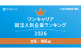 「ワンキャリア 就活人気企業ランキング【文系・理系編】（27卒本選考期速報）」を発表