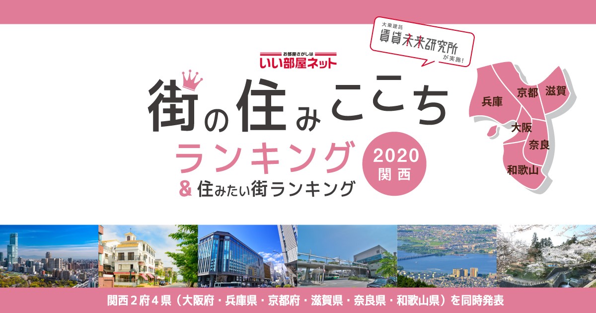 「いい部屋ネット 街の住みここちランキング２０２０＜兵庫県版＞」 「いい部屋ネット 住みたい街ランキング２０２０＜兵庫県版＞」同時発表