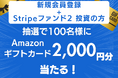 米国フィンテック「Stripeファンド2」申込受付中！新規会員登録と投資で抽選100名様にAmazonギフトカード2,000円分当たる！