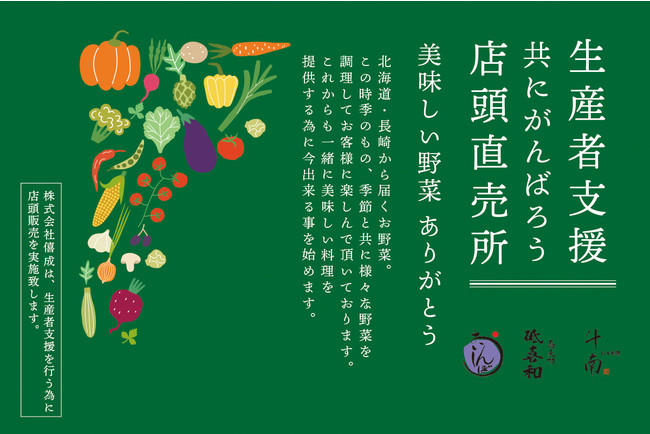 生産者応援 レストランで使用する野菜や魚介をお好みに仕立てる レストラン店頭直売所 始めます 株式会社僖成のプレスリリース