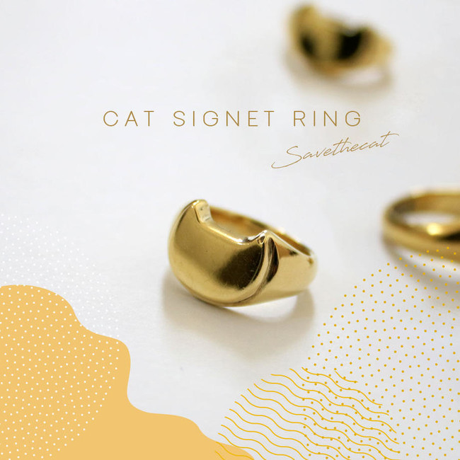 CAT SIGNET RING 真鍮キャットシグネットリング　4,580円