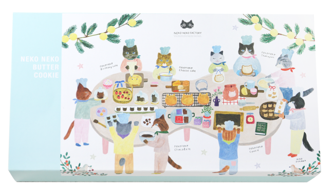 イラストレーター 布川愛子のイラストがパッケージ 猫のカタチの ねこねこバタークッキー が登場 Gourmet Fashion Headline
