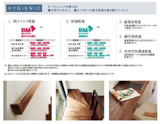 天然木の手摺 カウンター 階段材で Siaa抗ウイルスマーク と Siaa抗菌マーク を取得 朝日ウッドテック株式会社のプレスリリース