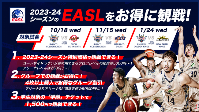 東アジアスーパーリーグ(EASL)2023-24シーズンチケット販売概要の