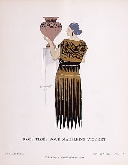 エルネスト・タヤート《マドレーヌ・ヴィオネの織地のドレス》雑誌『ガゼット・デュ・ボン・トン』より　1924-25年