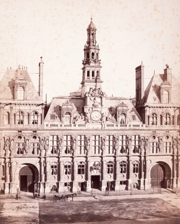 シャルル・マルヴィル《旧パリ市庁舎、ファサード》1871年頃