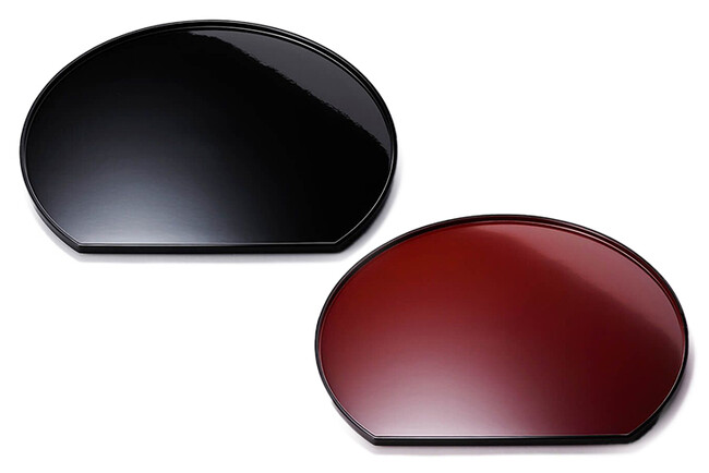 半月盆 黒十分ツヤ/銀朱八分ツヤ仕上げ 半月盆 黒十分ツヤ/銀朱八分ツヤ仕上げ