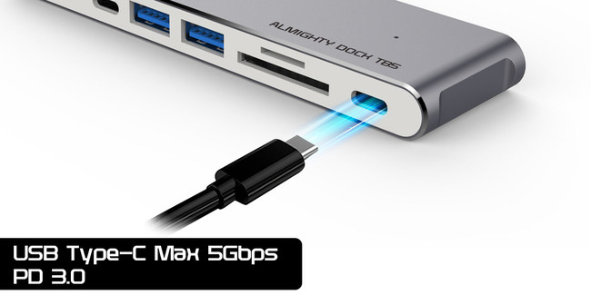 可変型USBハブ】ケーブルレス一体型USBドッキングステーション「ALMIGHTY DOCK  TB5」クラウドファンディング開始。MacBook、Surface、iPad、Android対応。｜フォーカルポイント株式会社のプレスリリース
