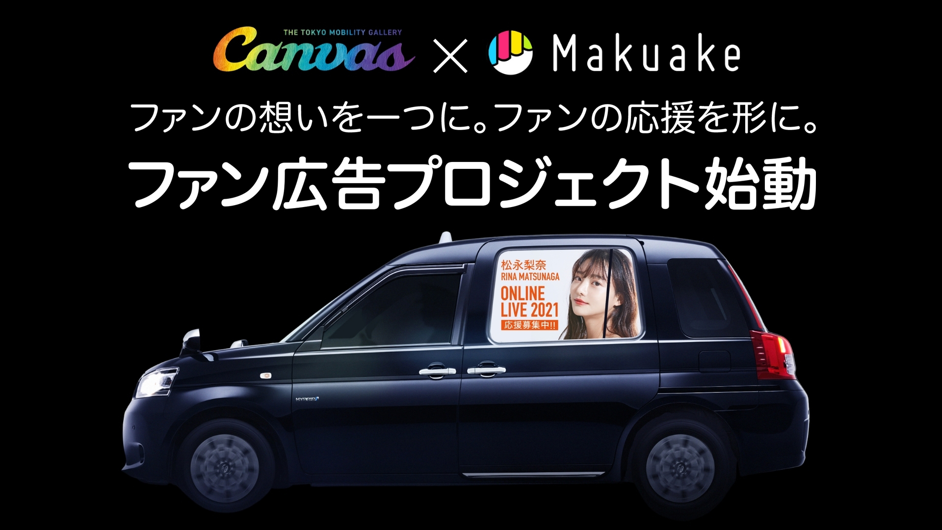 応援購入サービス「Makuake」と車窓サイネージサービス「Canvas」より 