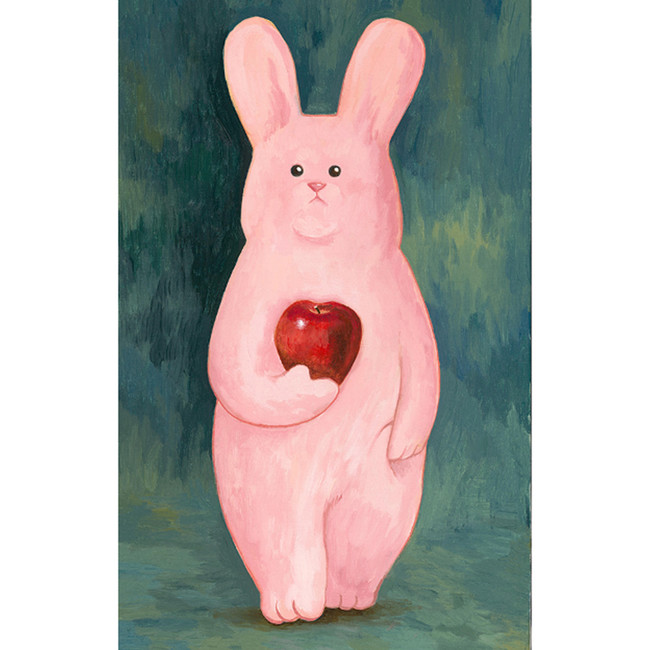 リンゴを持つスキウサギ