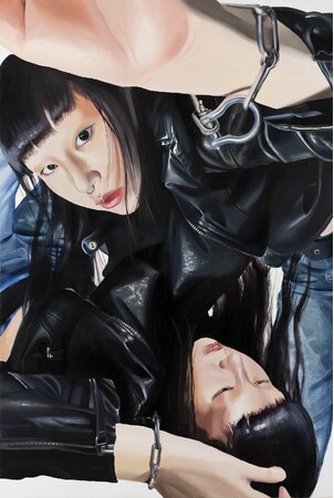 Mirror Play 2024, oil on canvas 194×130cm