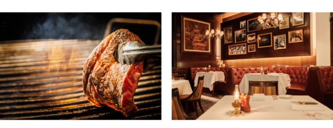 USDA最高ランクのプライムビーフを重厚感溢れる店内で。 USDA最高ランクのプライムビーフを重厚感溢れる店内で。