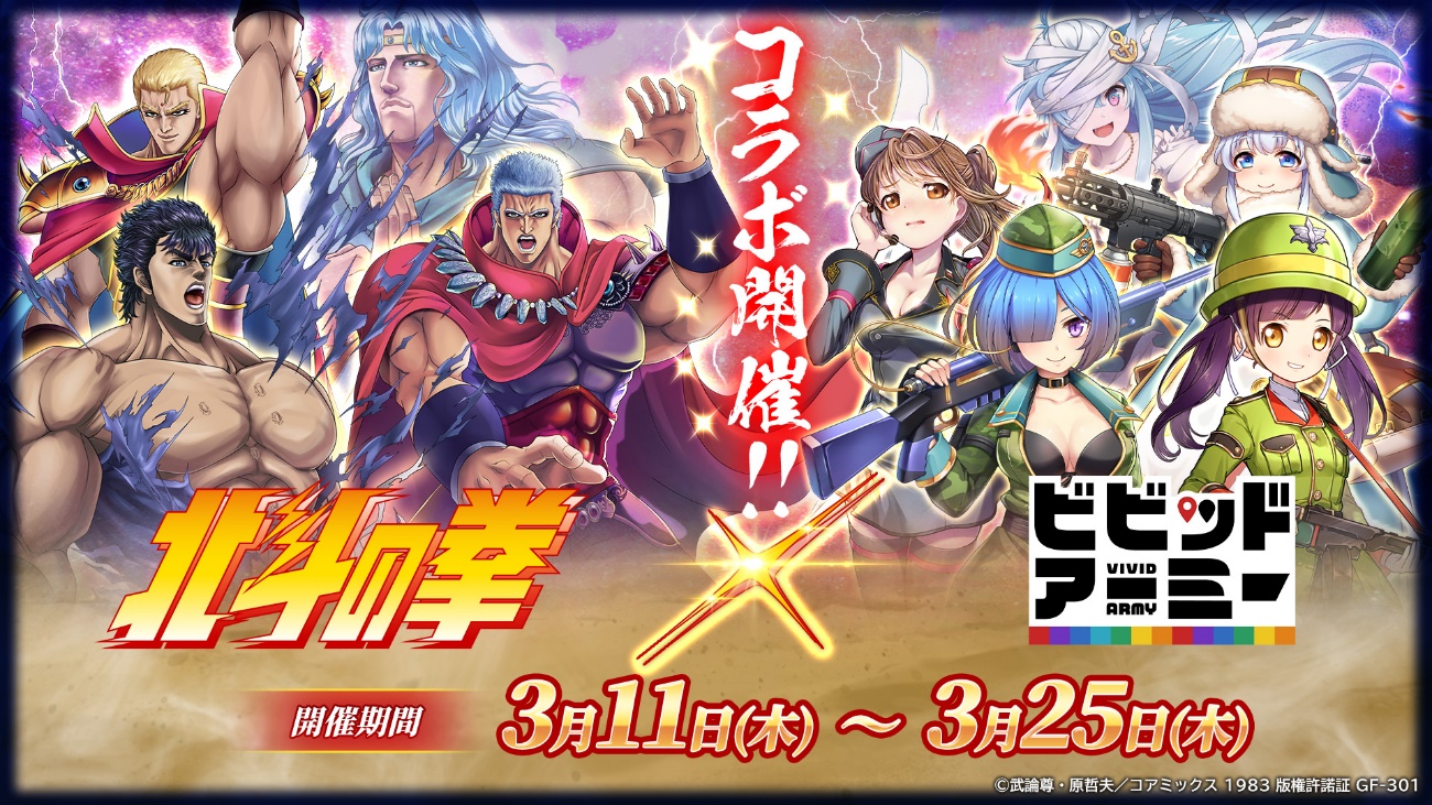 G123 北斗の拳 ビビッドアーミー のコラボが開催決定 ｃｔｗ株式会社のプレスリリース