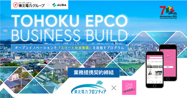 東北電力グループ×AUBA『TOHOKU EPCO BUSINESS BUILD』採択をきっかけに 東北電力フロンティアとワンデイワークが業務提携契約を締結。