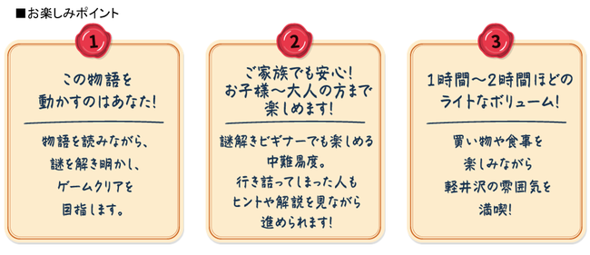 軽井沢の自然を感じながら優雅に謎解き体験を 「軽井沢の豪邸を手に入れろ！」好評開催中 WEB購入で体験キット が10%OFFになる特別キャンペーンを実施中…【タカラッシュ】｜外食業界の新店舗、新業態など、最新情報｜ニュース｜フーズチャネル