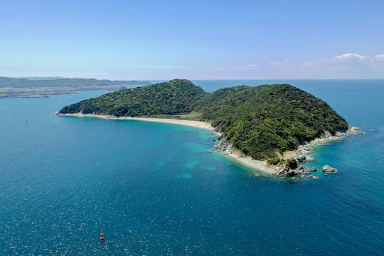 ゆるやかな時が流れる無人島「地ノ島」　夏は親子が賑わう海水浴場としても人気で、和歌山一透明度の高い海としても有名