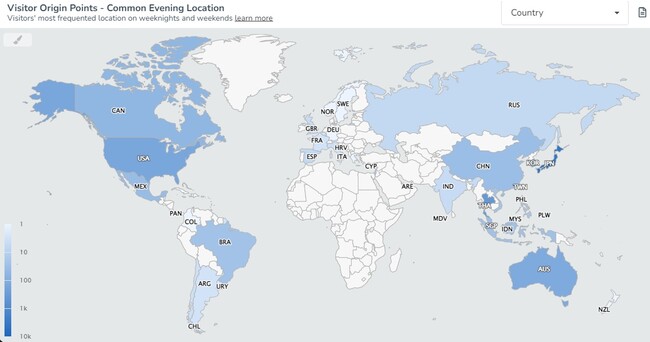図５：世界44カ国の7,000万以上の場所で、合計16億のスマホ端末から発信されたユーザー許諾済みの位置情報を活用