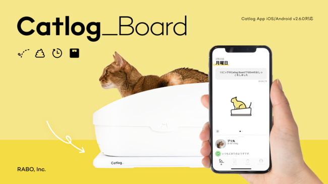 Catlog Board がローンチ 一般販売を開始 猫様ご愛用のトイレを変えることなく 体重 おしっこ回数 量 うんち回数 量 トイレ滞在時間などを自動で記録 Rabo Inc のプレスリリース