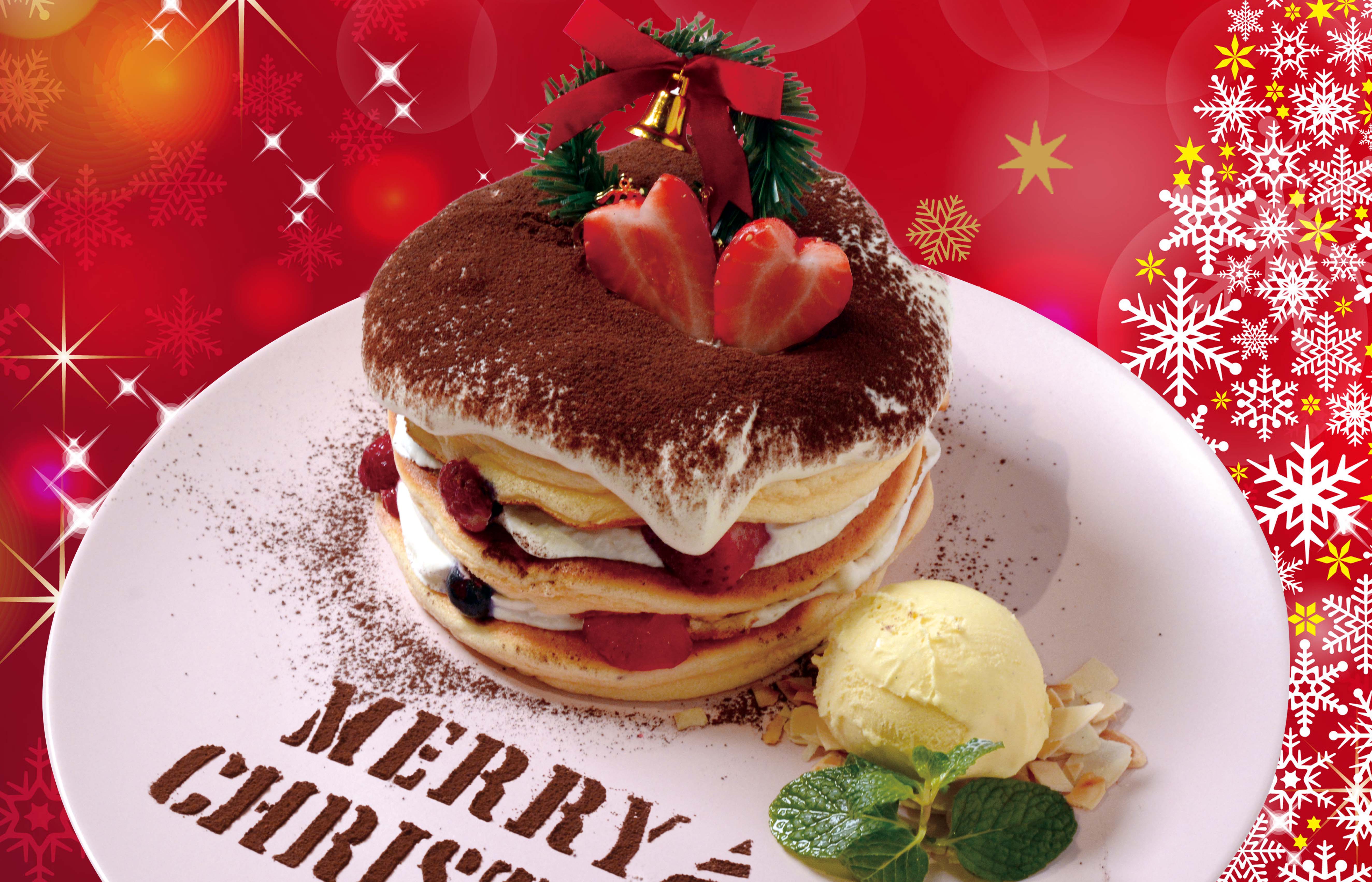 クリスマス 期間限定 パンケーキ 12月5日 土 25日 金 までの日間限定 今大阪で大人気 ふわふわ揺れるミルフィーユパンケーキ の ベルヴィル からティラミスパンケーキが新登場 株式会社サンパークのプレスリリース