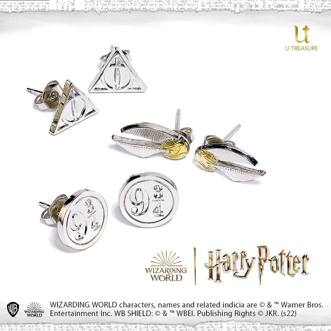 Deathly Hallows/Golden Snitch/ Platform Stud Earring Set Deathly Hallows/Golden Snitch/ Platform Stud Earring Set