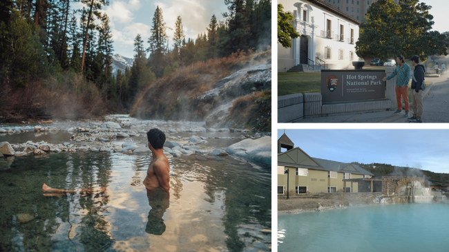 (1) Pagosa Springs, Colorado (2) Hot Spring in the U.S. (3) Hot Springs National Park 写真提供：(C)VisittheUSA.com