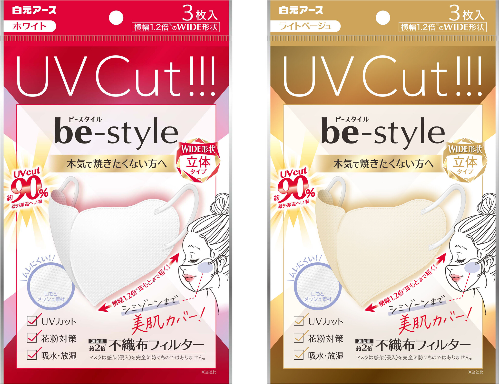 『ビースタイル ＵＶカットマスク』リニューアル新発売｜白元