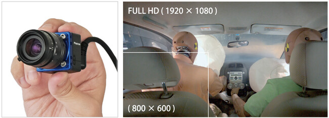 図8．フルHD撮影可能なHD-Cam　　　　　図9．HD-CamとST-Camの解像度比較。HD-Camは広範囲撮影が可能。