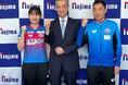 張本美和選手、王子嘉樹監督 株式会社ノジマを表敬訪問